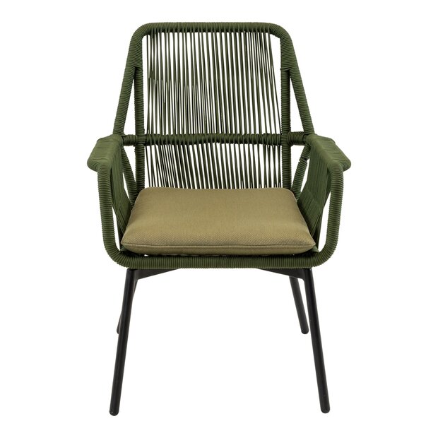 Armstoel Silas - Rope Wicker - Olefin kussen - gecoat aluminium frame - Lesli living