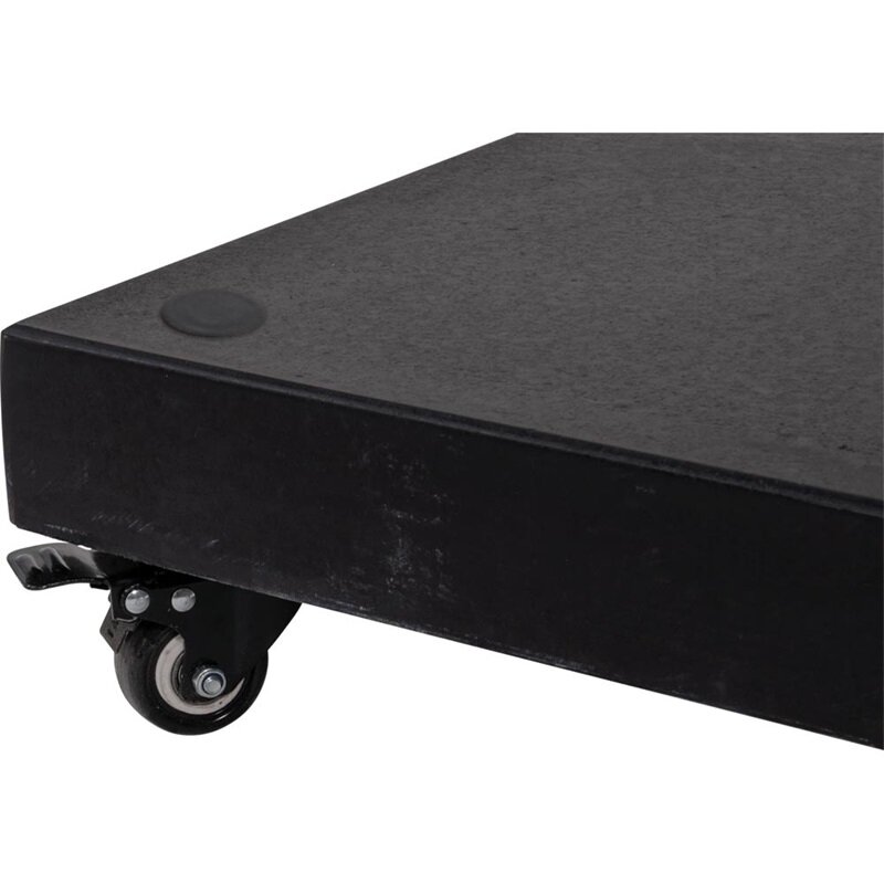 Parasolvoet 60 kg op wielen - vierkant -  zwart