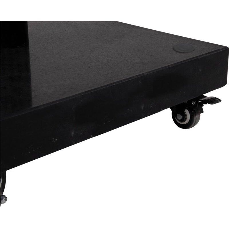 Parasolvoet 60 kg op wielen - vierkant -  zwart