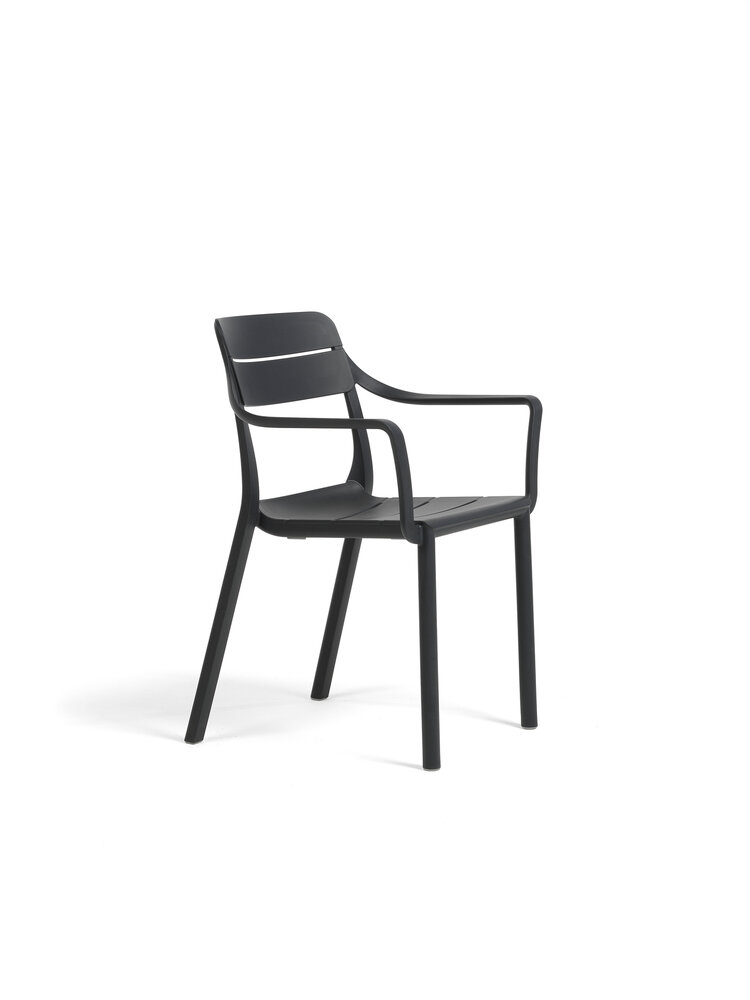 Nardi Cassia Armstoel &ndash; Compact Design &amp; Weerbestendig &ndash; Made in Italy - Antraciet