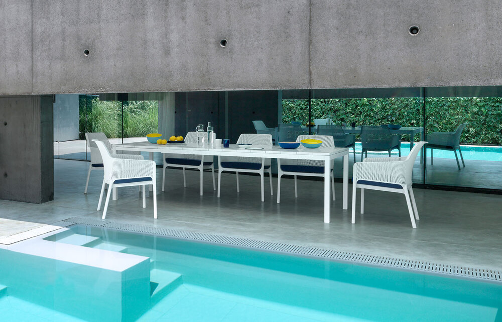 Nardi Rio alu 210 - Tuintafel - 210/280x100 cm - Wit