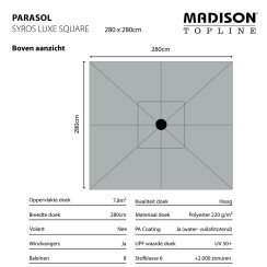Madison Syros Luxe - Staande Parasol - Vierkant 2.8 meter - Grijs
