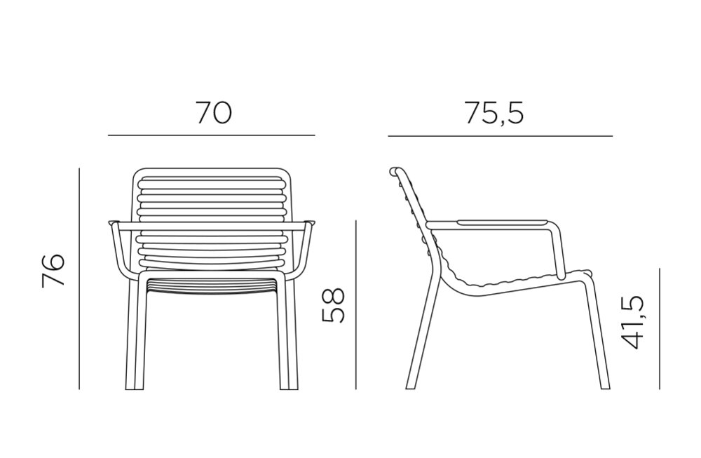 Nardi Doga Relax - Loungestoel - Antraciet