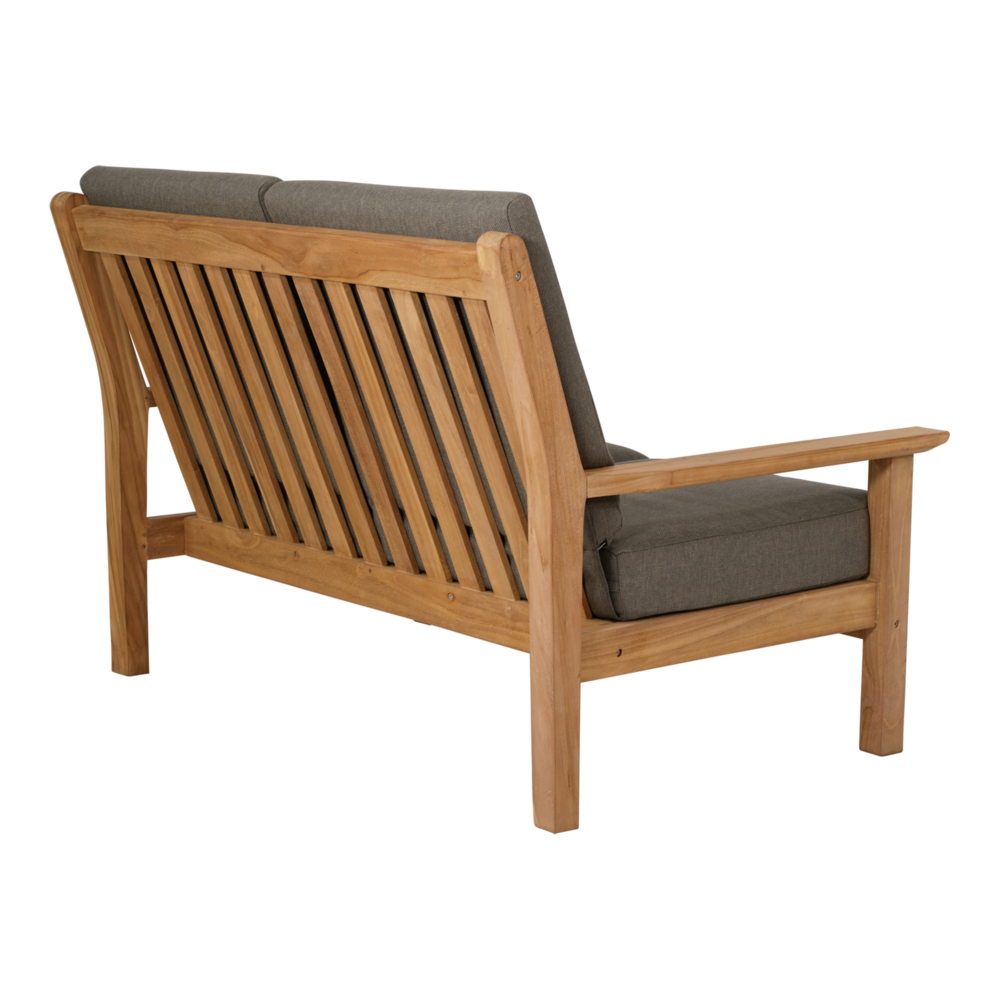 Teak 2-zits loungebank inclusief Olifin kussens