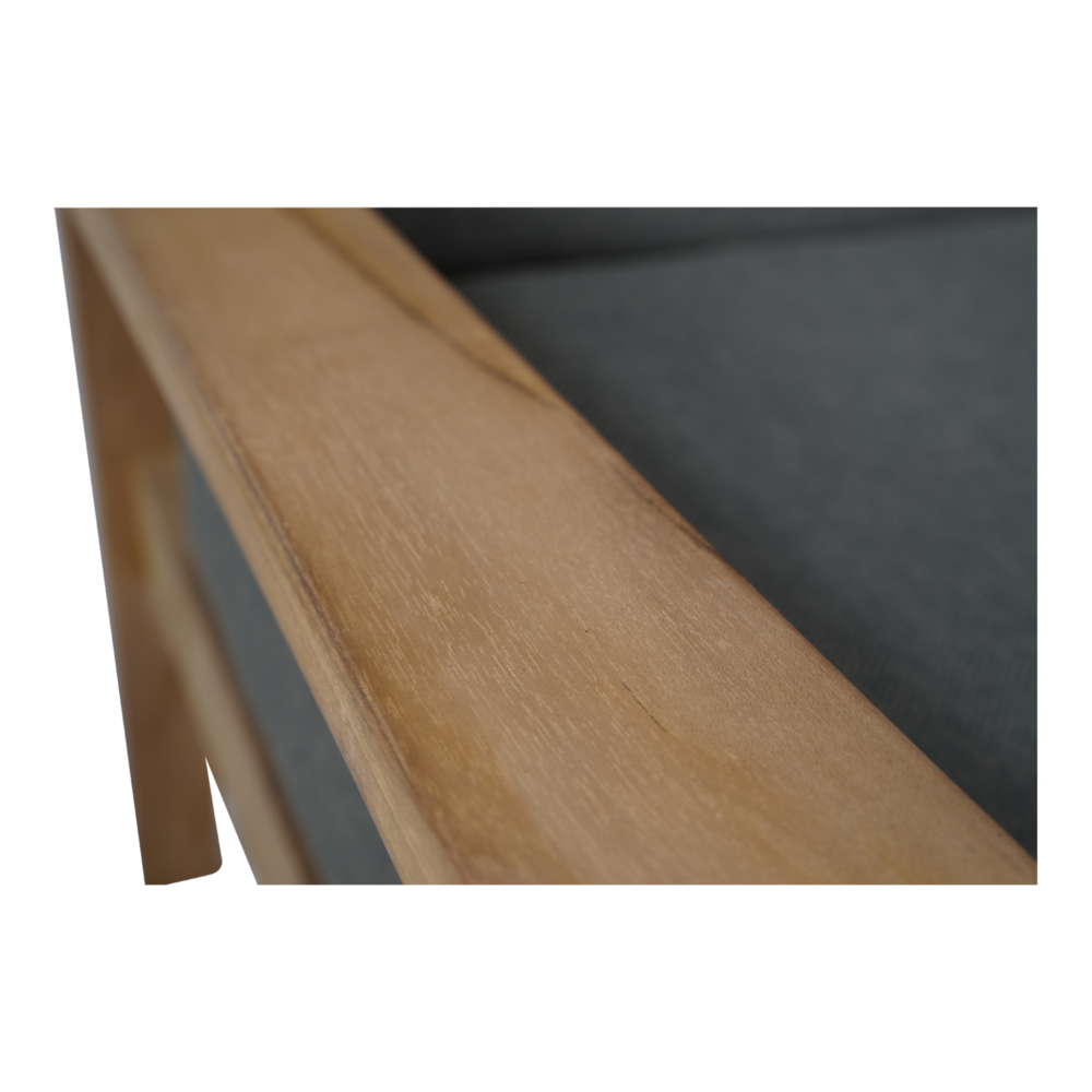 Teak 2-zits loungebank inclusief Olifin kussens