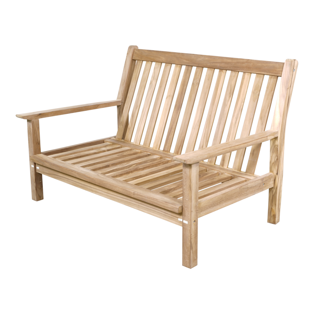Teak 2-zits loungebank inclusief Olifin kussens
