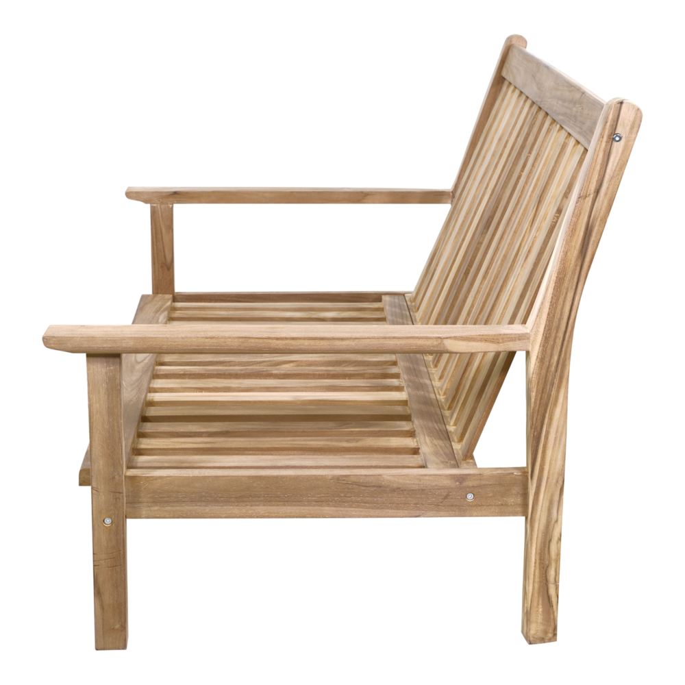Teak 2-zits loungebank inclusief Olifin kussens