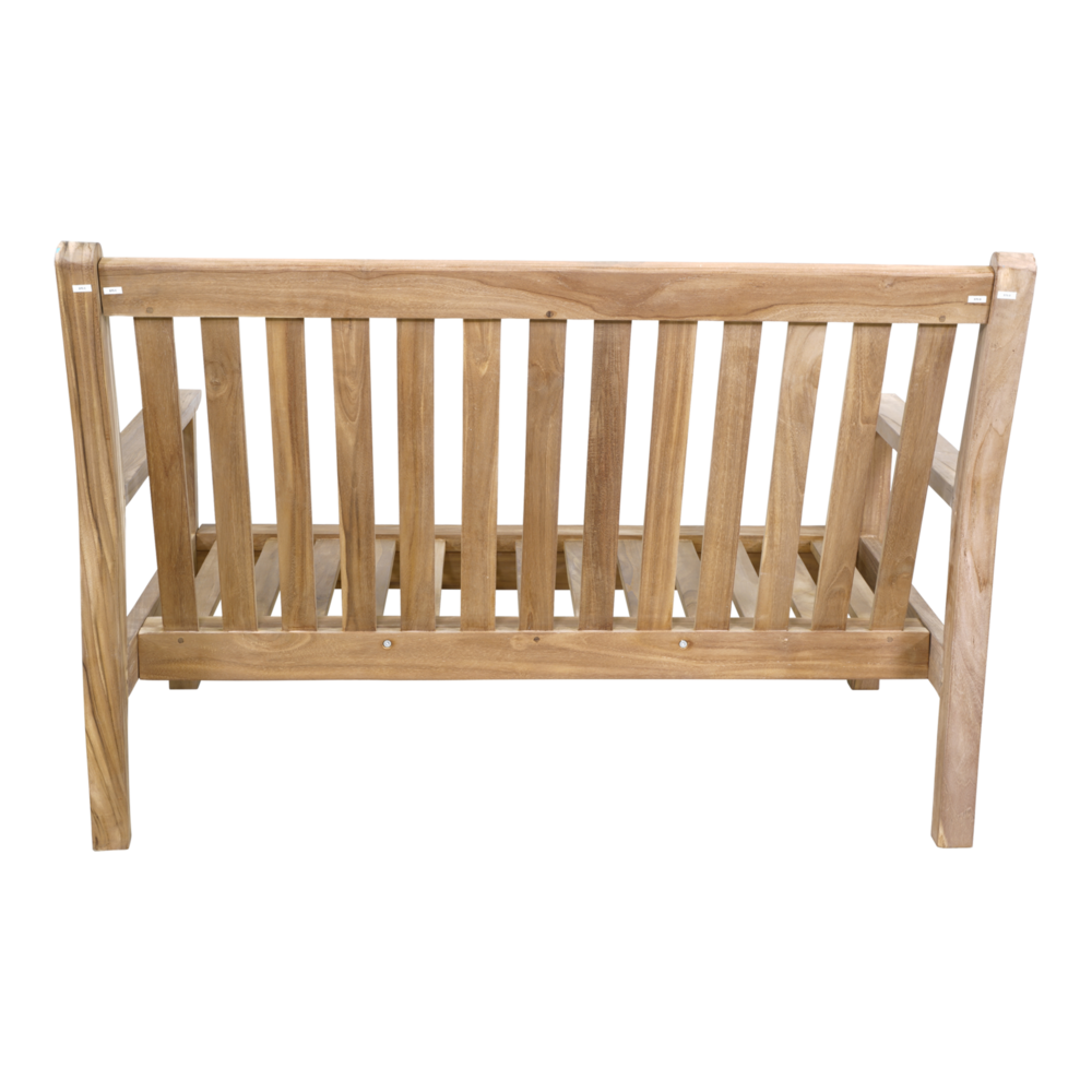 Teak 2-zits loungebank inclusief Olifin kussens