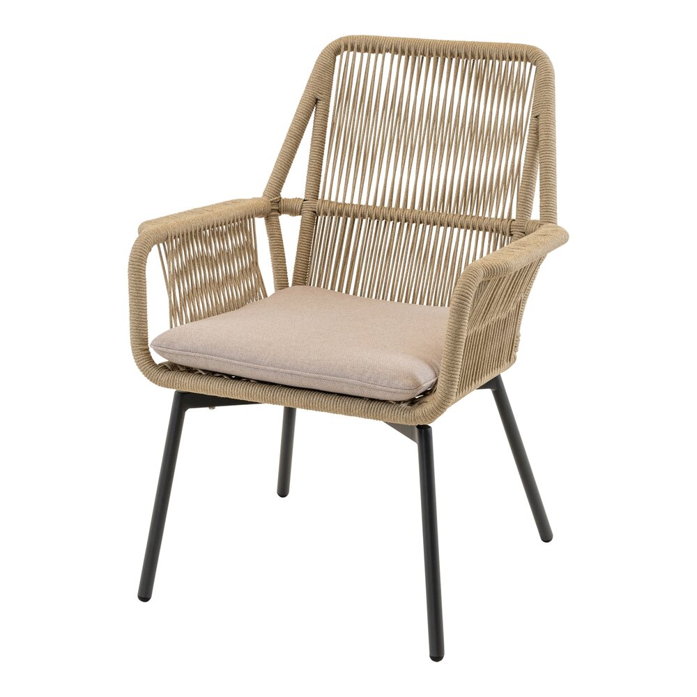 Armstoel Silas beige met olefin kussen lesli living