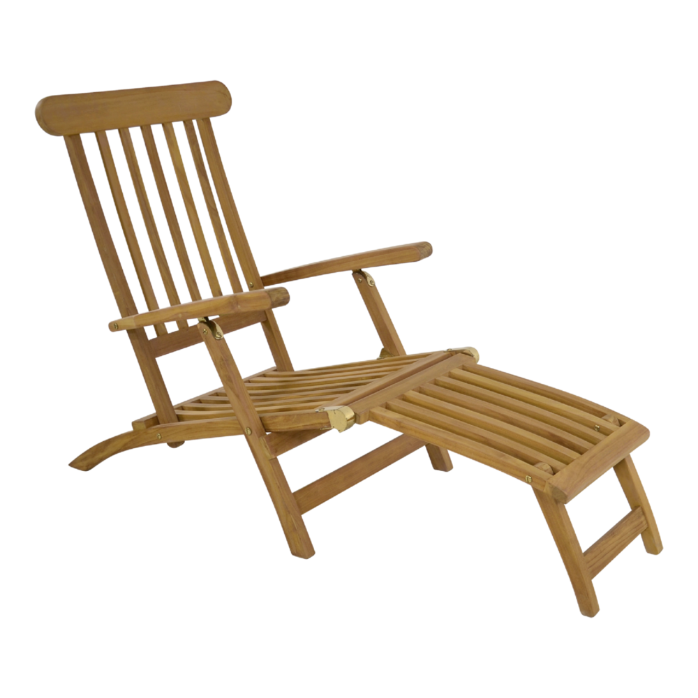 Teak deckchair verstelbare rugleuning