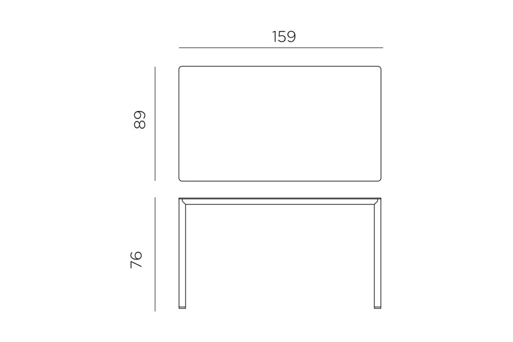 Nardi Piave 160x90 - Tuintafel - Rechthoekig - 160x90 cm - Tabacco