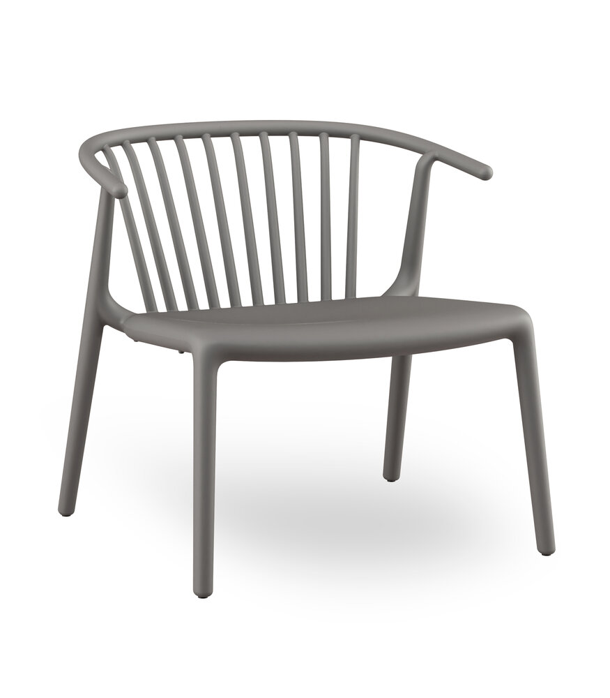 Resol Woody loungestoel Gris Oscuro -  vol kunststof frame - voor binnen en buiten - UV bestendig