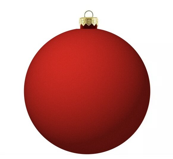 Kerstbal rond 8 cm Rood mat