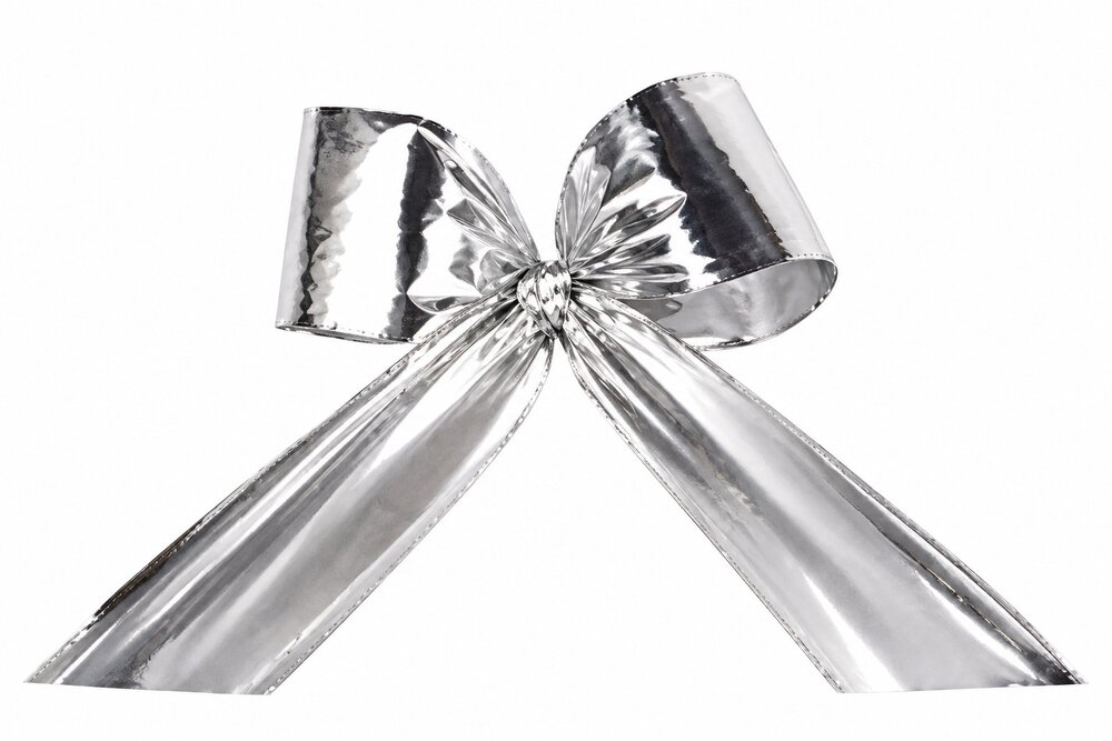Kunststof kerststrik zilver