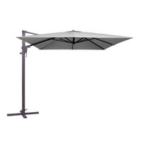Madison Monaco Flex III - Zweefparasol - Vierkant 3.0 meter - Vrijhangend - Licht Grijs
