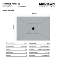Madison Mikros - Staande Parasol - Rechthoekig - 2x3 meter - Taupe