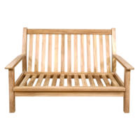 Teak 2-zits loungebank inclusief Olifin kussens