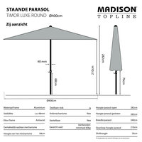 Madison Timor - Staande Parasol - Rond 4 meter - Ecru