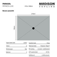 Madison Patmos - Staande Parasol - Rechthoekig 2,1x1,4 meter - Ecru