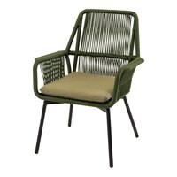 Armstoel Silas groen met olefin kussen lesli living