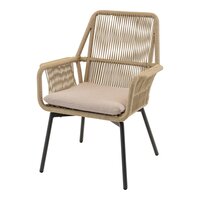 Armstoel Silas beige met olefin kussen lesli living