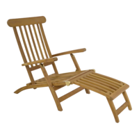 Teak deckchair verstelbare rugleuning