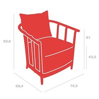 Resol Raff - Loungestoel - frame Duna - kussens Mud