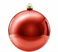 Kerstbal rond 12 cm Rood glans