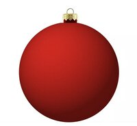 Kerstbal rond 12 cm Rood mat