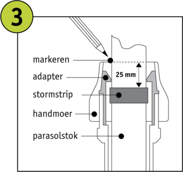 Parasolhouder klein voor Terra EasyFoot 25 - 39