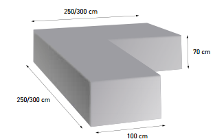 beschermhoes voor loungehoekset met de afmeting 250x250 cm materiaal polyester