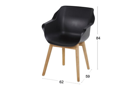 Hartman Sophie Teak Armchair, kleur: carbon black