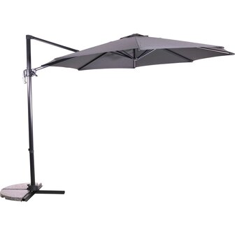 Zweefparasol rond 3 meter Libra Lesli Living grijs