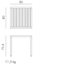 Nardi Cube 80 tafel een kunststof tuintafel vierkant 80 cm, kleur: antraciet