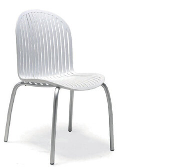 Ninfea kunststof stoel van Nardi voorzien van aluminium frame kleur wit