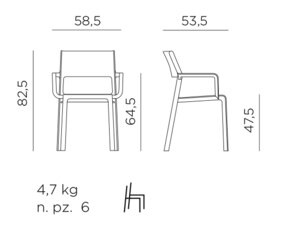 afmetingen Nardi Trill armstoel