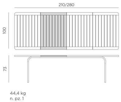 maatvoering nardi alloro 210 wit