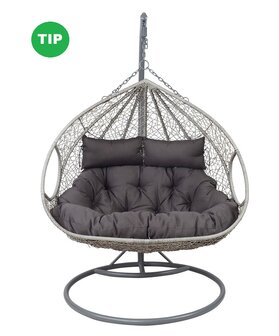 Hangstoel Close 2 persoons Grizly Lesli Living