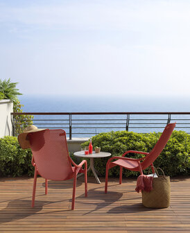 Nardi outdoor Net - Loungestoel - kleur Corallo - Stapelbaar - 100% Recyclebaar