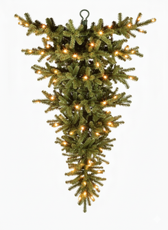 Perfect - Kunstkerstboom - 150 cm - Omgekeerde kerstboom - Plafond kerstboom - warm witte leds
