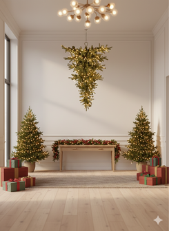 Perfect - Kunstkerstboom - 150 cm - Omgekeerde kerstboom - Plafond kerstboom - warm witte leds