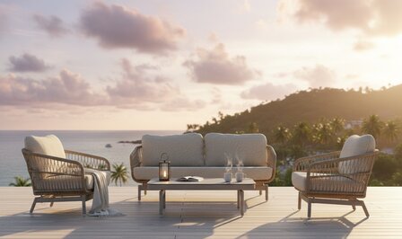 Loungetafel met keramisch glasblad Carlijn Tendence Tuinmeubelen