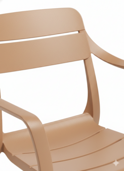 Nardi Cassia Armstoel &ndash; Compact Design &amp; Weerbestendig &ndash; Made in Italy - Cappuccino