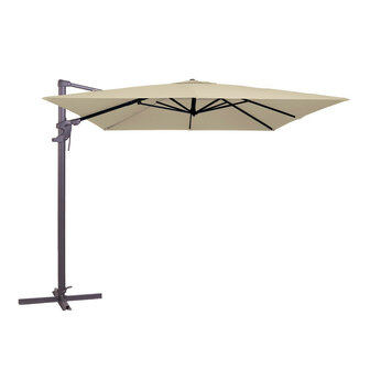 Madison Monaco Flex III - Zweefparasol - Vierkant 3.0 meter - Vrijhangend - Ecru