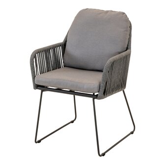 Lesli Living Riff - Armstoel -  Rope - Grijs