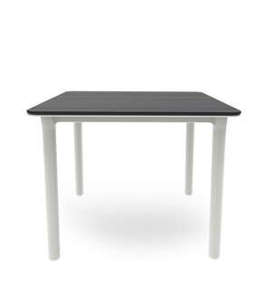 Resol Noa Kunststof Tuintafel 90x90 kleur: donkergrijs / wit