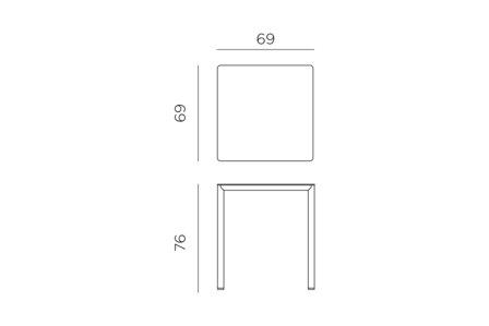 Nardi Piave 70 - Tuintafel - Vierkant 70 cm - Tortora