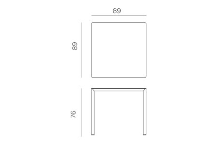 Nardi Piave 90 - Tuintafel - Vierkant 90 cm - Tortora