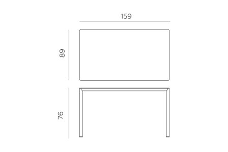Nardi Piave 160x90 - Tuintafel - Rechthoekig - 160x90 cm - Corda