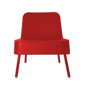 kunststof loungestoel BOB van Resol Joan Gaspar kleur rood
